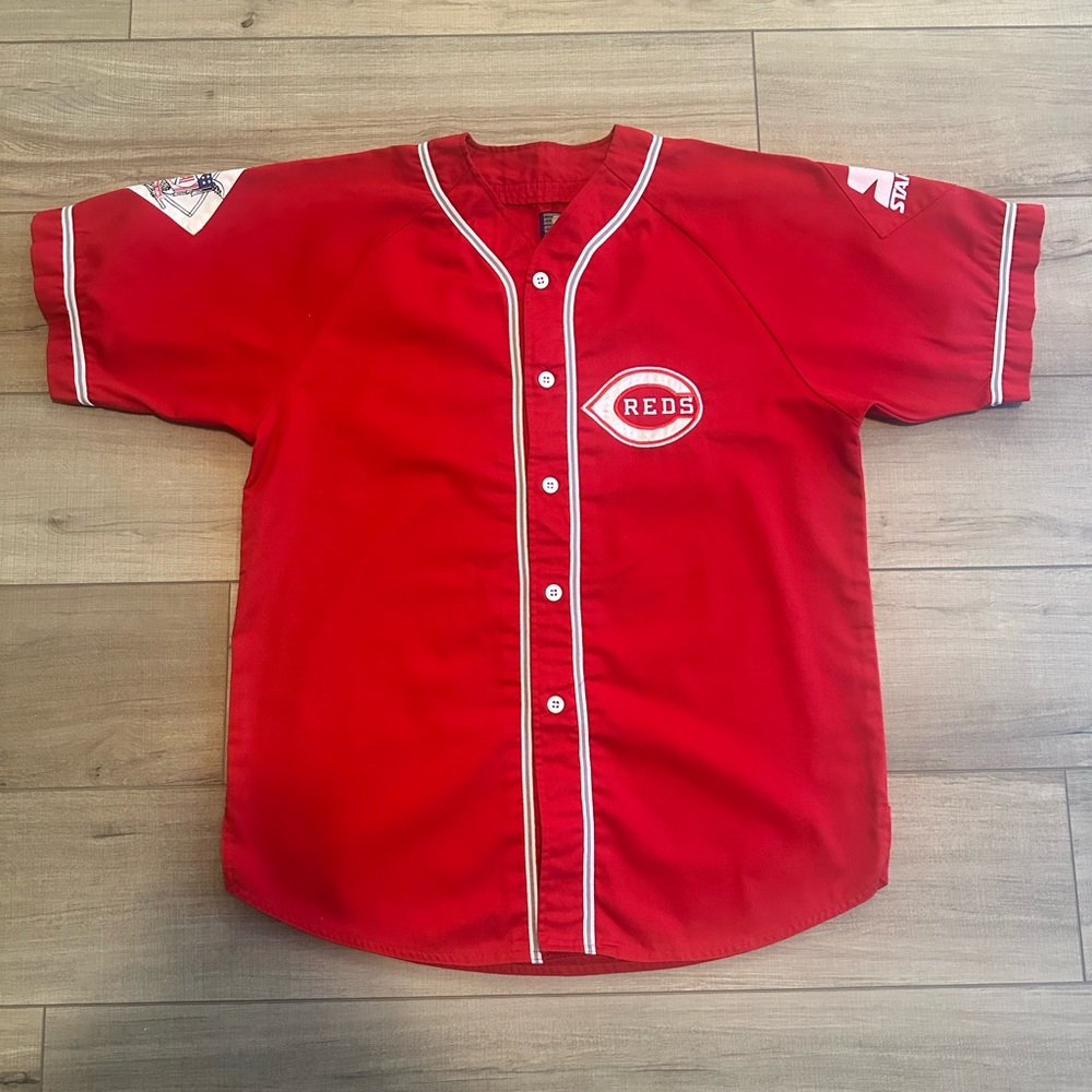 Vintage 90’s Starter Cincinnati Reds Red Baseball Jersey with White Piping